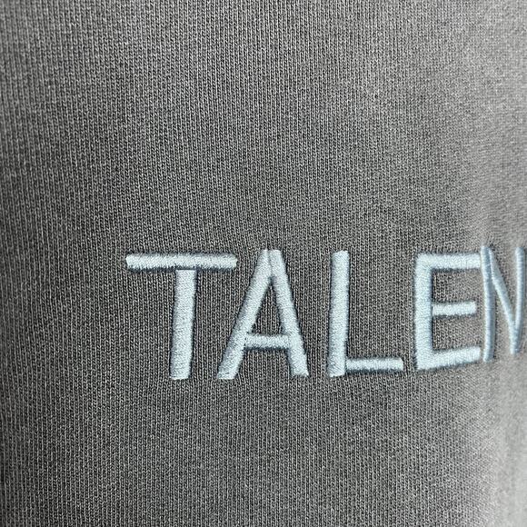 Talentless Hoodie Mens Size M Gray Acid Wash Pullover Cotton Embroidered Logo - Picture 2 of 6